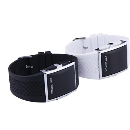 Men Women Casual Unisex White Black LED Digital Sports Wrist Watch Wristwatch Date Clock
