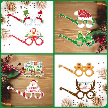 Christmas Children's Paper Glasses Party Decoration Supplies