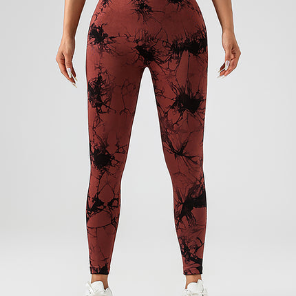 Tie Dye Slimming Yoga Leggings, Butt Lifting High Stretch Casual Fitness Yoga Pants, Women's Activewear
