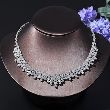 Dress Necklace Earrings Rings Bracelets Four Piece Set Accessories