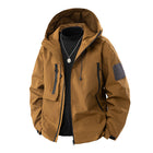 Spring New Men's Windbreaker Jacket Korean Slim Hooded Shoulder Patch Outdoor Jacket Trendy