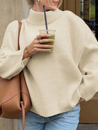 Casual Woolen Solid Color Long-sleeved Sweater