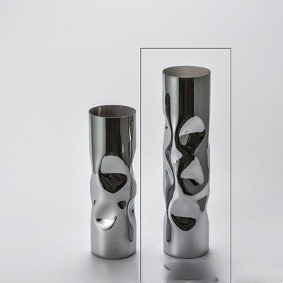 Simple Modern Light Luxury Silver Glass Vase Floral Decorations