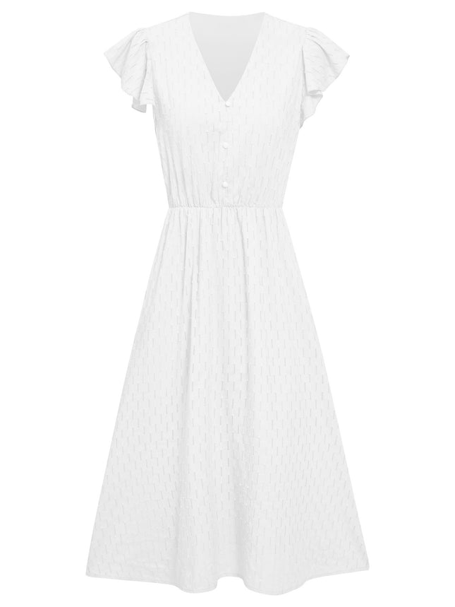 Summer Casual Women's Solid V-neck Dress