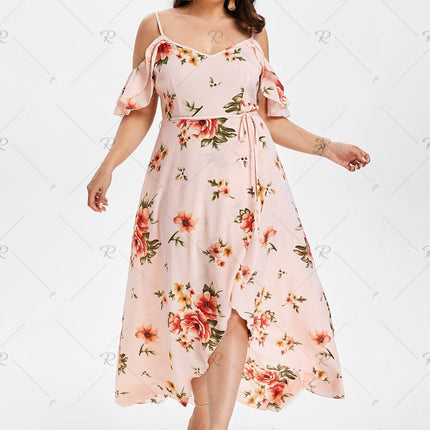 Plus size bohemian ruffled dress
