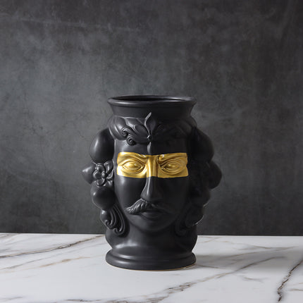Human Face, Head Shape, Ceramic Vase, Handicraft Ornaments