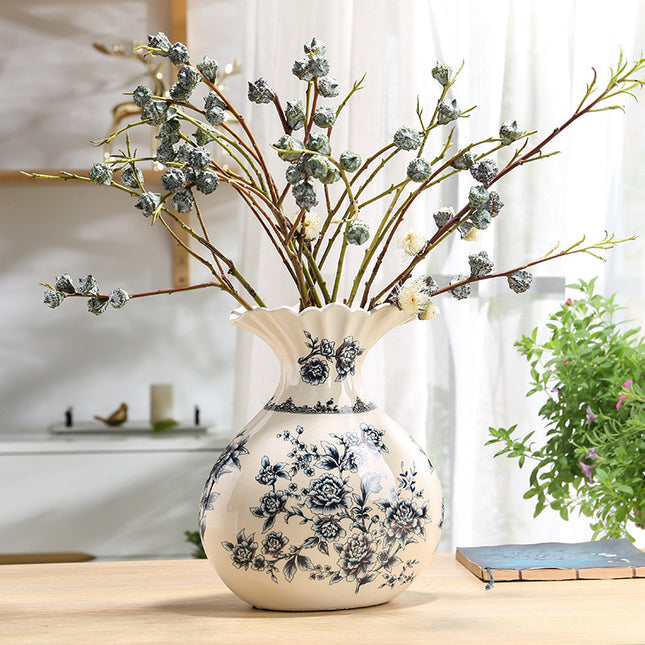New Chinese Style Retro Blue And White Porcelain Vase