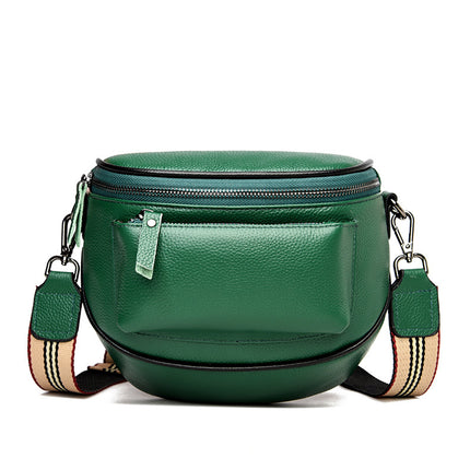 Fashion Lady Leather Diagonal Saddle Bag
