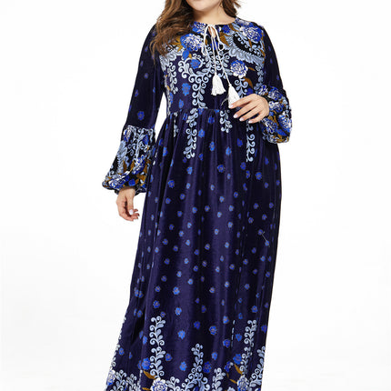 Gold velvet plus size dress