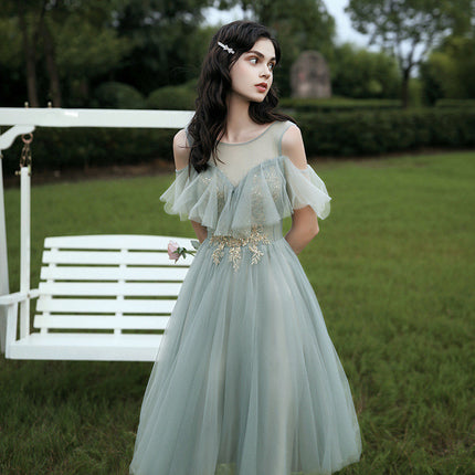 Green wedding banquet sister group dress
