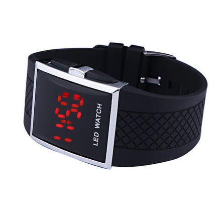 Men Women Casual Unisex White Black LED Digital Sports Wrist Watch Wristwatch Date Clock