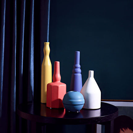 Colored ceramic vase ornaments