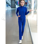 Spring and Autumn New Korean Fashion Running Sportswear Set Female Student Stand Collar Three Bars Two Piece Set Women