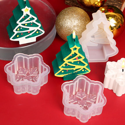 Candle Mold Christmas Tree Snowflake Silicone Drop Glue