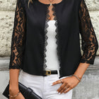 Women's Elegant Contrast Lace Trimmed Jacket