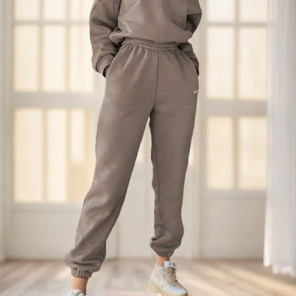 2pcs Women's Casual Letter Print Sweatshirt And Sweatpants Set