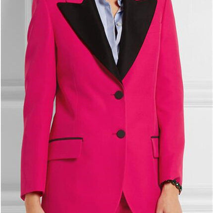 Lady Women Suits Set Spring And Autumn White Peak Lapel
