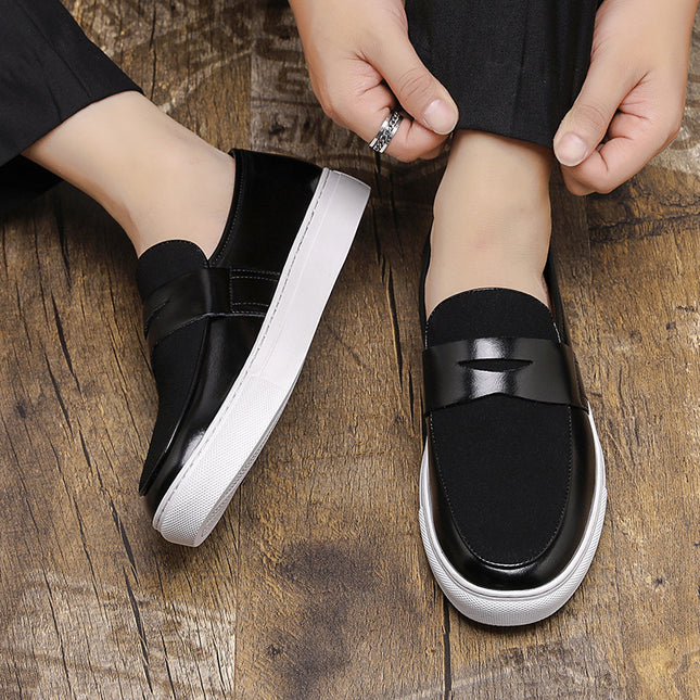 Korean Style Trendy Thick-soled Men's British Style Casual Leather Shoes