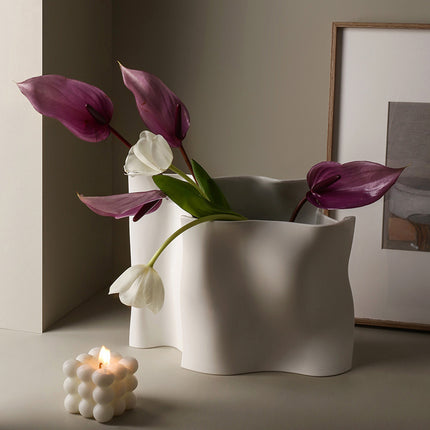 Ceramic Silver Vase Electroplating Light Luxury Flower