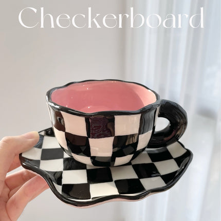 Black And White Checkerboard Mug Creative Net Red Mug