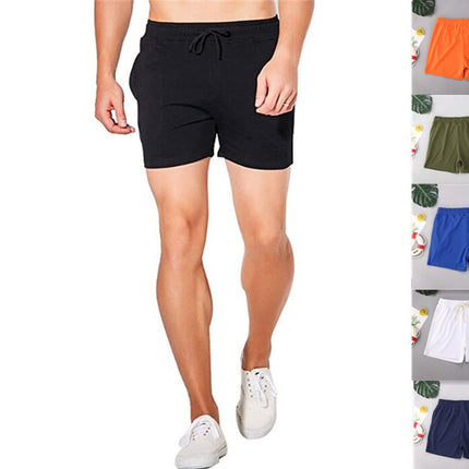 Beach Style Men's Swimming Shorts Solid Color Shorts Men