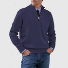 Men's Stand Collar Zipper Sweater Winter Fashion Solid Color Long Sleeve Knitted Top Clothing