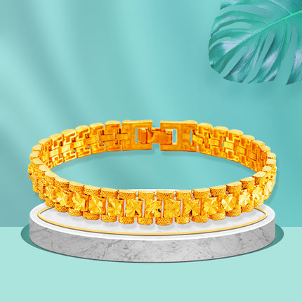 Luxury Thick Placer Gold Bracelet