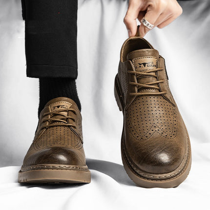 Business British Style Soft Bottom Casual Leather Shoes Male