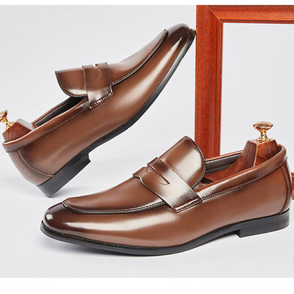 Men's Leather Summer British Style Simple Business Leather Shoes
