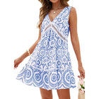 Women's Summer Dresses 2025 Casual Boho Sleeveless V Neck Loose Cover Up Beach Sundresses