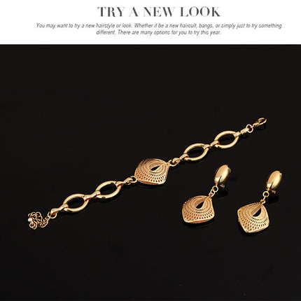 Alloy Necklace, Earrings, Bracelets, Rings, Jewelry Set
