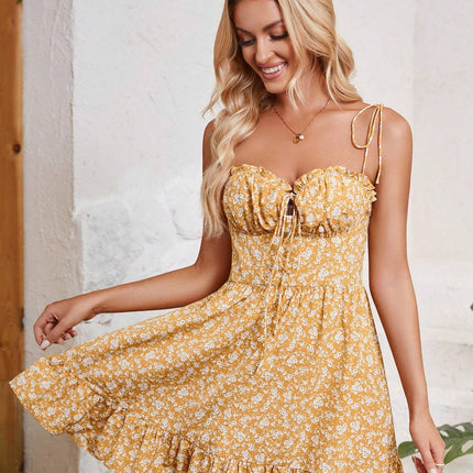 Women's Random Print Minimalist Casual Strap Dress