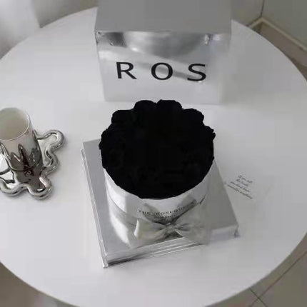 Silver Mirror Round Flower Pot Preserved  Flower