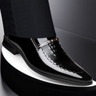 Men's Shoes New Crocodile Pattern Plus Size Patent Leather