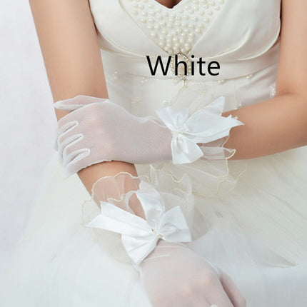Wedding Bride Wedding Dress Evening Gloves Black Lace