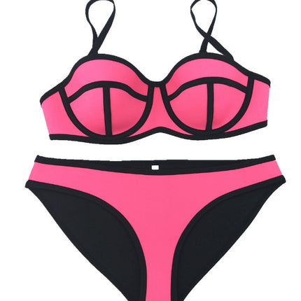 New Style Neoprene Screened Bikini Ladies Swimwear Swimsuit