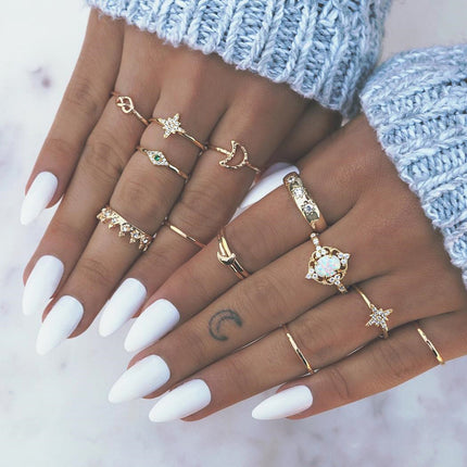 13-Piece vintage diamond ring set