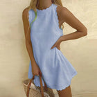 Sexy Solid Color Sleeveless Loose Women's Vest Dress