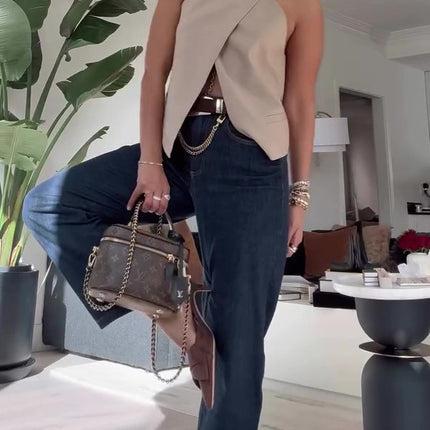 Khaki Cross Sleeveless Vest