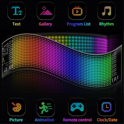 14 Inch Programmable Pixel Panel With Preloaded Animations Scrollable Display For Multi Scenario Use In Support Events Parties And Transportation