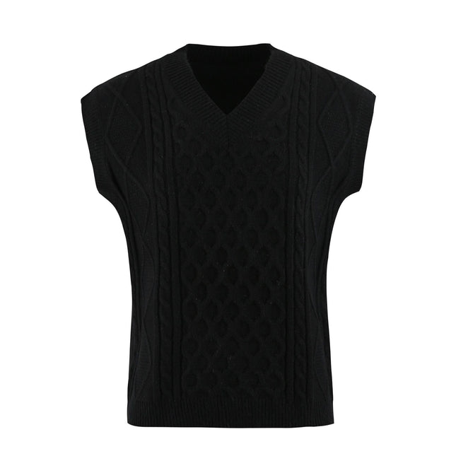 Women's V-neck Twisted Solid Color Top Sweater