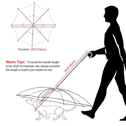 Dog's Transparent Umbrella With Traction Chain Removable Umbrella Pet Products