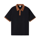 Japanese Fashion Brand Casual Contrast Color Lapel Short Sleeve