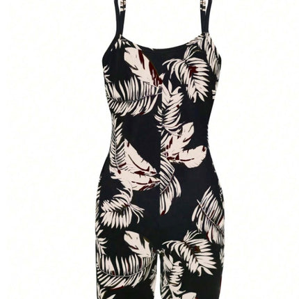 Women Casual All-Over Floral Print Sleeveless Jumpsuit