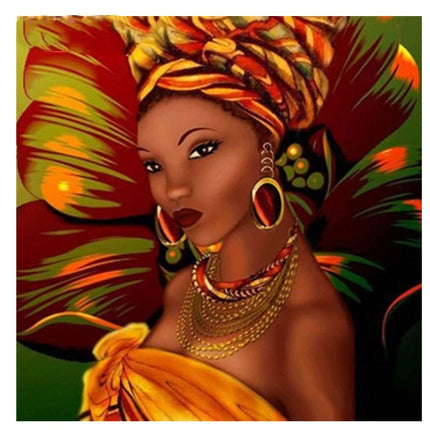 African Woman Diamond Painting Mosaic Portrait Wall Art