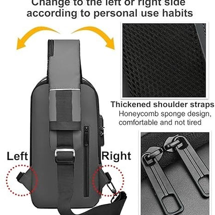 Men S Waterproof Motorcycle Chest Bag - Anti-Theft Shoulder Bag  Oxford Fabric, Multifunctional For Hiking   Outdoor Activities, Outdoor Shoulder Bag   Versatile Carryall  Durable Oxford Fabric