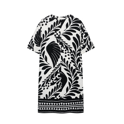 Summer Ethnic Print Viscose Skirt Dress