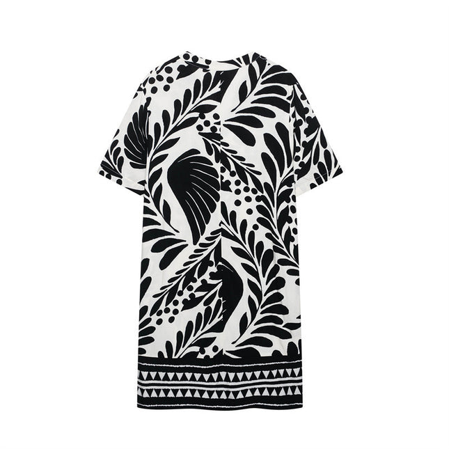 Summer Ethnic Print Viscose Skirt Dress