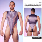 High Elastic Lightweight Stitching Body Shaping See-through Sexy Night Men Jump suit