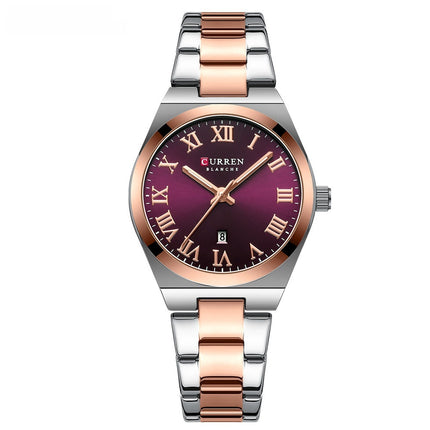 Women's Fashion Calendar Women's Watch Casual Steel Belt